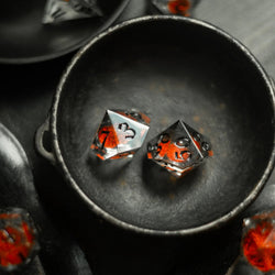 Orange Liquid Core Resin DND Dice Set (ONLINE ORDER ONLY)