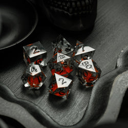 Orange Liquid Core Resin DND Dice Set (ONLINE ORDER ONLY)