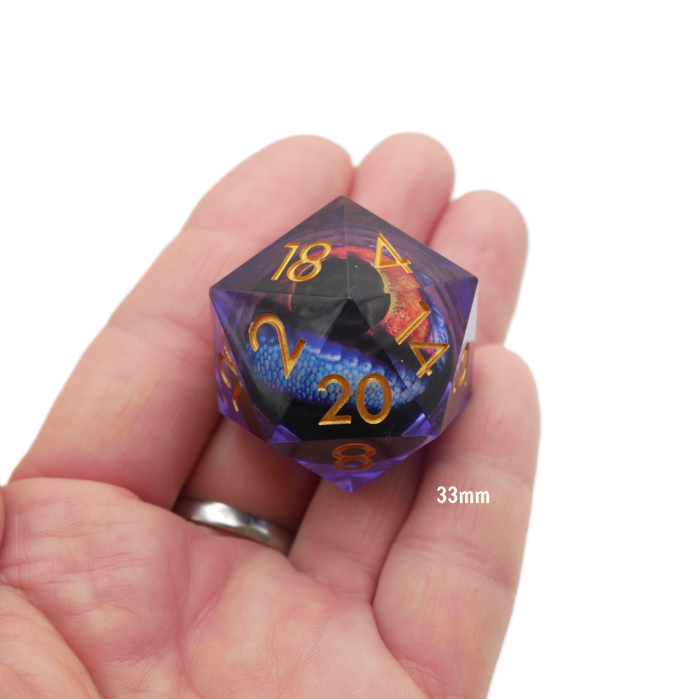 Owlbear's Eye - Giant D20 Moving Eye DnD Dice | Acrylic RPG Gaming Dice (ONLINE ORDER ONLY)