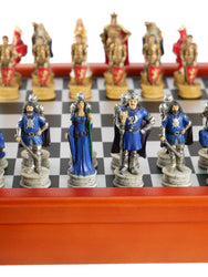 Chess Set - King Arthur Resin Chessmen on Cherry Chest (ONLINE ORDER ONLY)