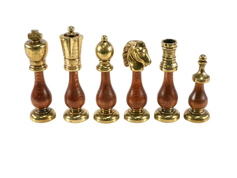 Chess Pieces - Big Staunton Metal and Wood Maple & Golden Rosewood Chess Pieces (ONLINE ORDER ONLY)
