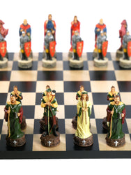 Chess Set -Robin Hood Resin Chessmen on Black/Maple Chess Board (ONLINE ORDER ONLY)