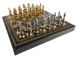 Chess Set - Florence Metal Men on Faux Leather Chest (ONLINE ORDER ONLY)