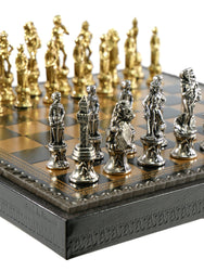 Chess Set - Florence Metal Men on Faux Leather Chest (ONLINE ORDER ONLY)