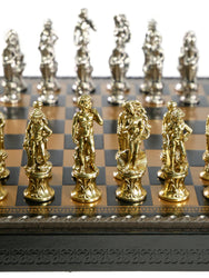 Chess Set - Florence Metal Men on Faux Leather Chest (ONLINE ORDER ONLY)