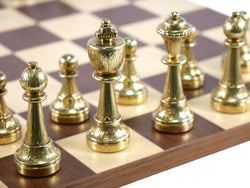 Chess Set - Staunton Metal Chessmen on Dark Rosewood/Maple Basic Board (ONLINE ORDER ONLY)