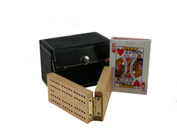 Cribbage Set  - 2 Player Travel Folding Wood Cribbage Set-Snap Case and cards (ONLINE ORDER ONLY)