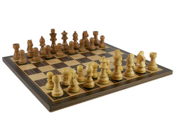 Chess Set - Sheesham/Boxwood German Knight on Ebony/Maple Chess Board (ONLINE ORDER ONLY)