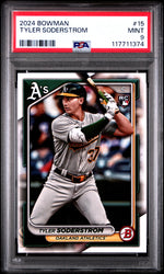 Graded 2024 Topps Bowman Tyler Soderstrom #15 Rookie RC Baseball Card PSA 9 Mint (ONLINE ORDER ONLY)