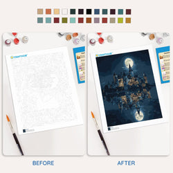 Castle in Moonlight - Paint By Numbers Kit (ONLINE ORDER ONLY)