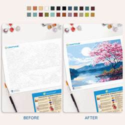 Moonlit Sakura Lake - Paint By Numbers Kit (ONLINE ORDER ONLY)