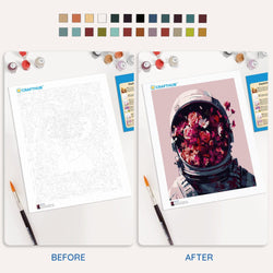 Floral Astronaut - Paint By Numbers Kit (ONLINE ORDER ONLY)