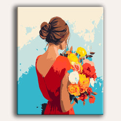 Lady In Red - Paint By Numbers Kit (ONLINE ORDER ONLY)