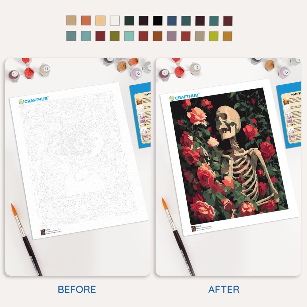 Rose Skull - Paint By Numbers Kit (ONLINE ORDER ONLY)