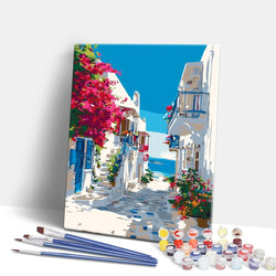 Santorini Sea View - Paint By Numbers Kit (ONLINE ORDER ONLY)