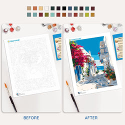 Santorini Sea View - Paint By Numbers Kit (ONLINE ORDER ONLY)