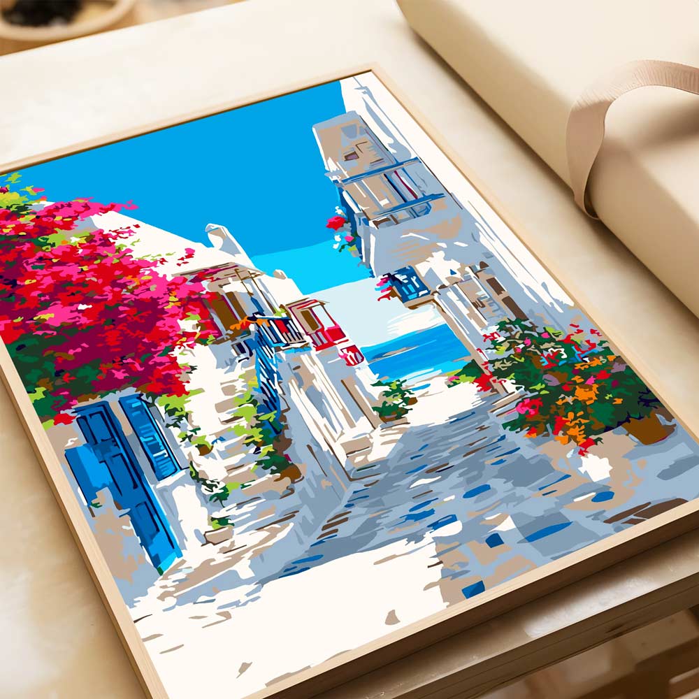 Santorini Sea View - Paint By Numbers Kit (ONLINE ORDER ONLY)