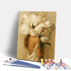 White Peonies Love - Paint By Numbers Kit (ONLINE ORDER ONLY)