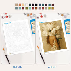 White Peonies Love - Paint By Numbers Kit (ONLINE ORDER ONLY)