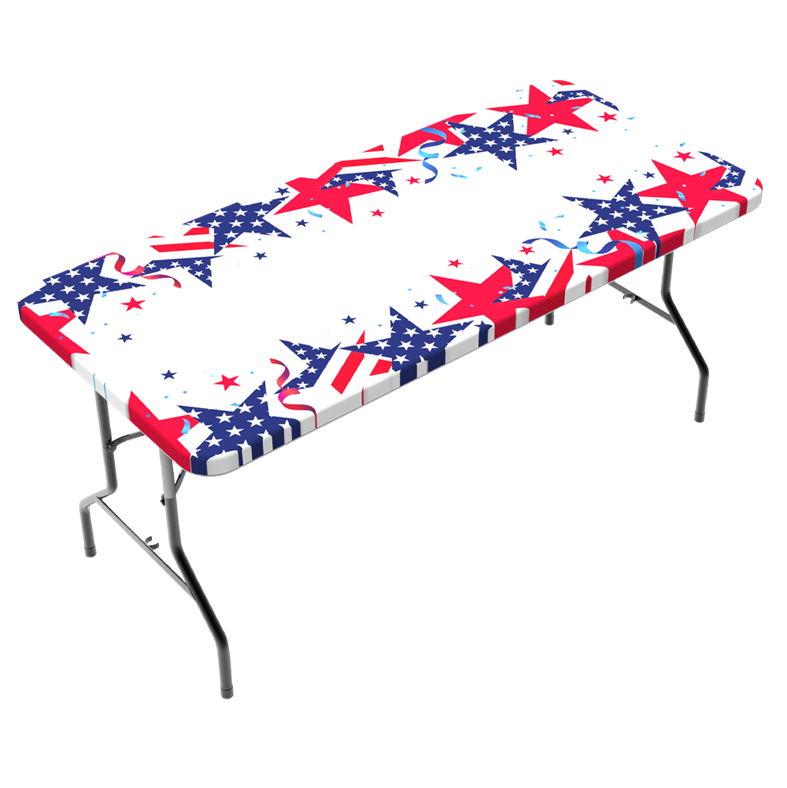 TCPlus 6ft  (72 Inch X 30Inch) Tablecloth Patriotic (ONLINE ORDER ONLY)