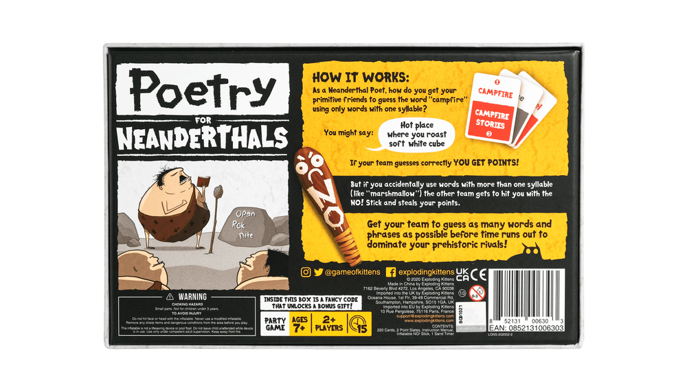 Poetry for Neanderthals (ONLINE ORDER ONLY)
