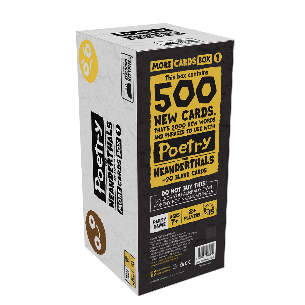 Poetry for Neanderthals: More Cards Box 1 (ONLINE ORDER ONLY)