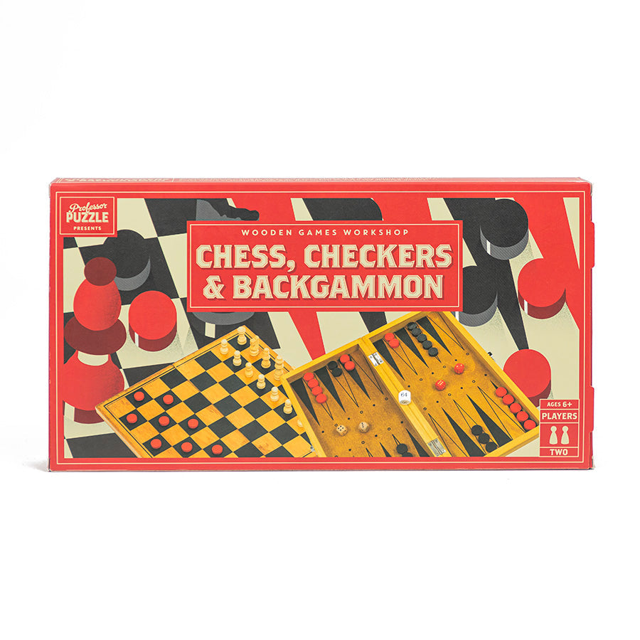 Professor Puzzle: Wooden Games Workshop - Chess, Checkers & Backgammon (ONLINE ORDER ONLY)