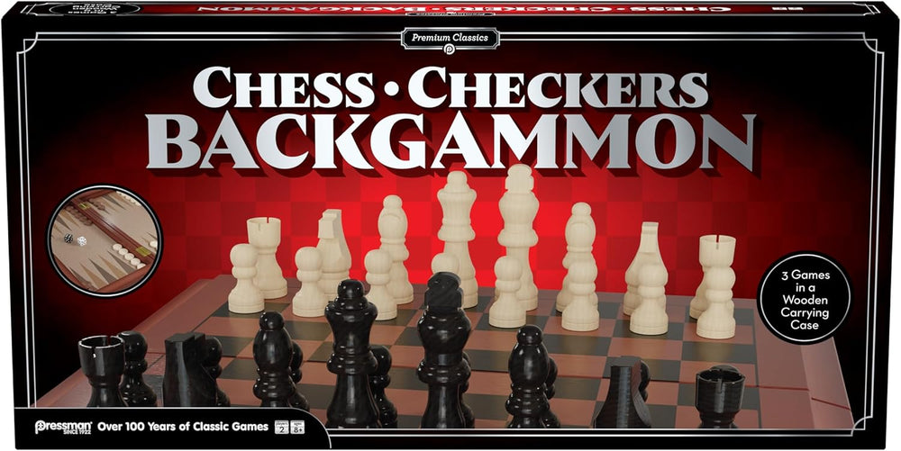 Pressman Premium Classics: Chess, Checkers, Backgammon (ONLINE ORDER ONLY)