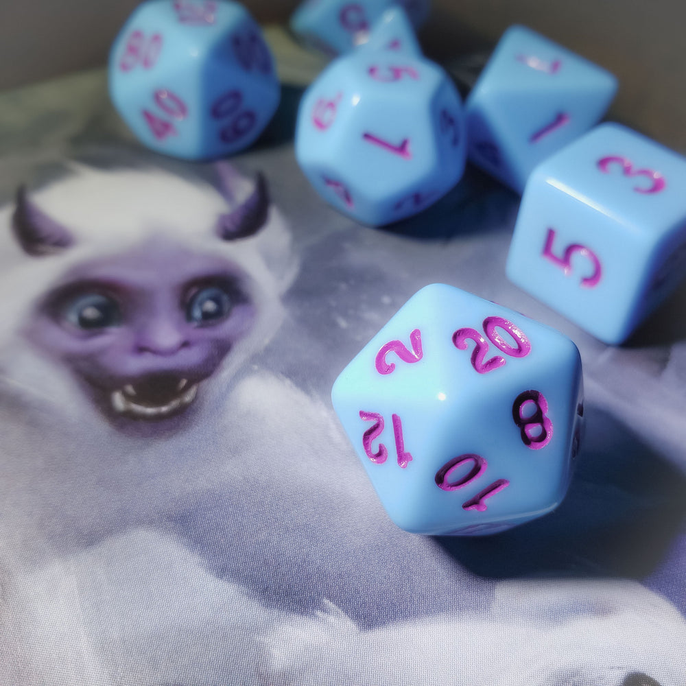 Bluebird - 7 Piece DnD Dice Set | Acrylic RPG Gaming Dice (ONLINE ORDER ONLY)