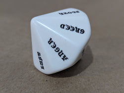 d14 | 7 Virtues & 7 Sins White w/black Letters (Online Only)
