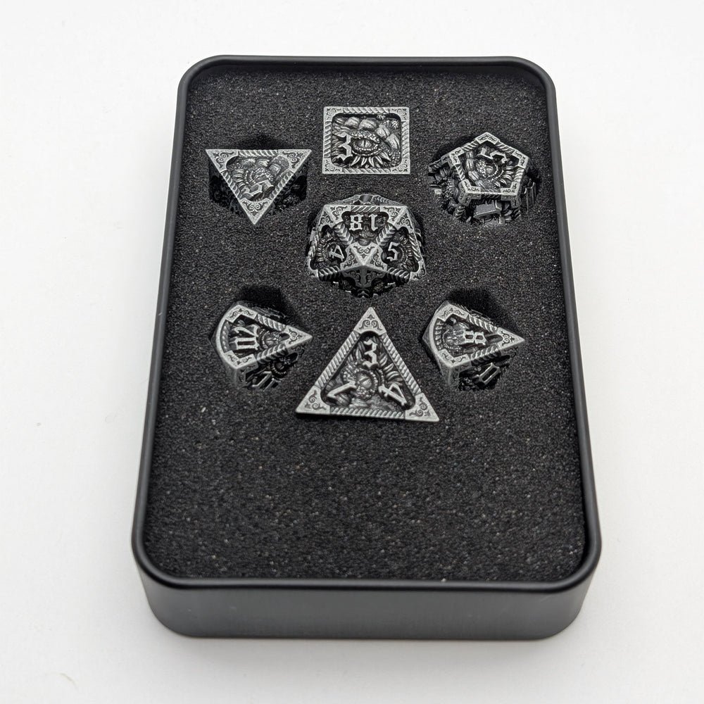 Elder Scroll - 7 Piece DnD Dice Set | Metal RPG Gaming Dice (ONLINE ORDER ONLY)