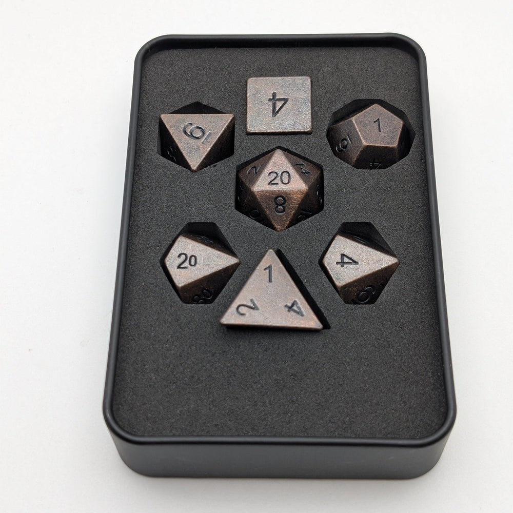 Copper Ore - 7 Piece DnD Dice Set | Metal RPG Gaming Dice (ONLINE ORDER ONLY)