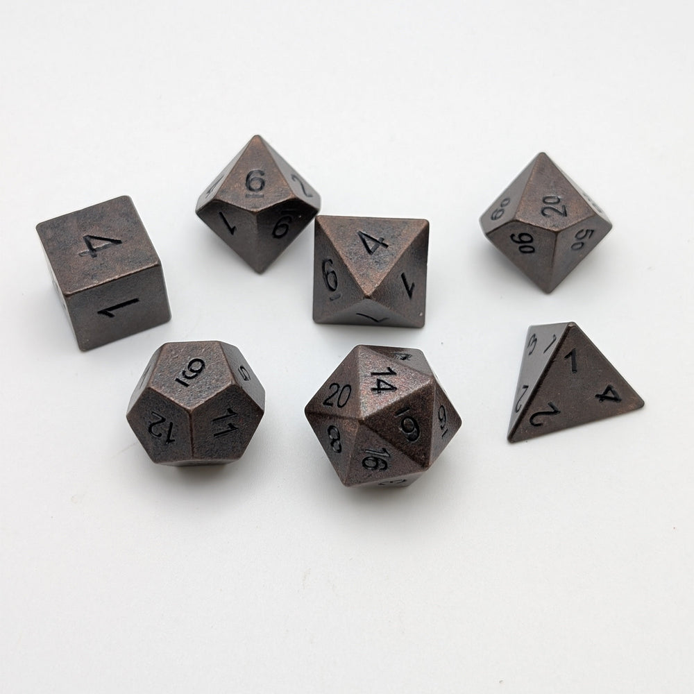Copper Ore - 7 Piece DnD Dice Set | Metal RPG Gaming Dice (ONLINE ORDER ONLY)