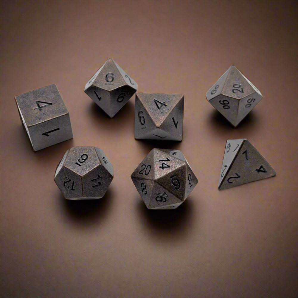 Copper Ore - 7 Piece DnD Dice Set | Metal RPG Gaming Dice (ONLINE ORDER ONLY)