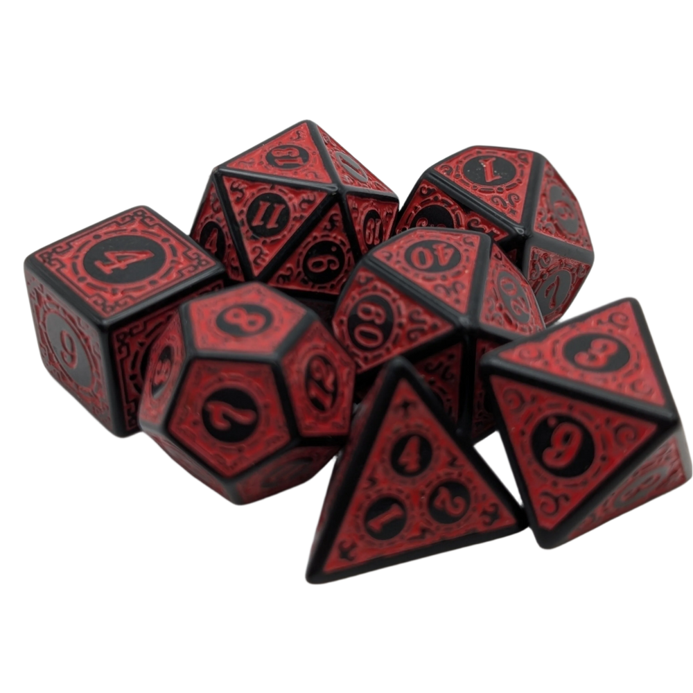 Enchanted Demon - 7 Piece DnD Dice Set | Acrylic RPG Gaming Dice (ONLINE ORDER ONLY)