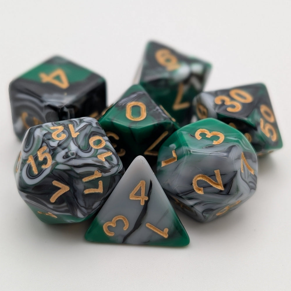 Mint Shake - 7 Piece DnD Dice Set | Acrylic RPG Gaming Dice (ONLINE ORDER ONLY)