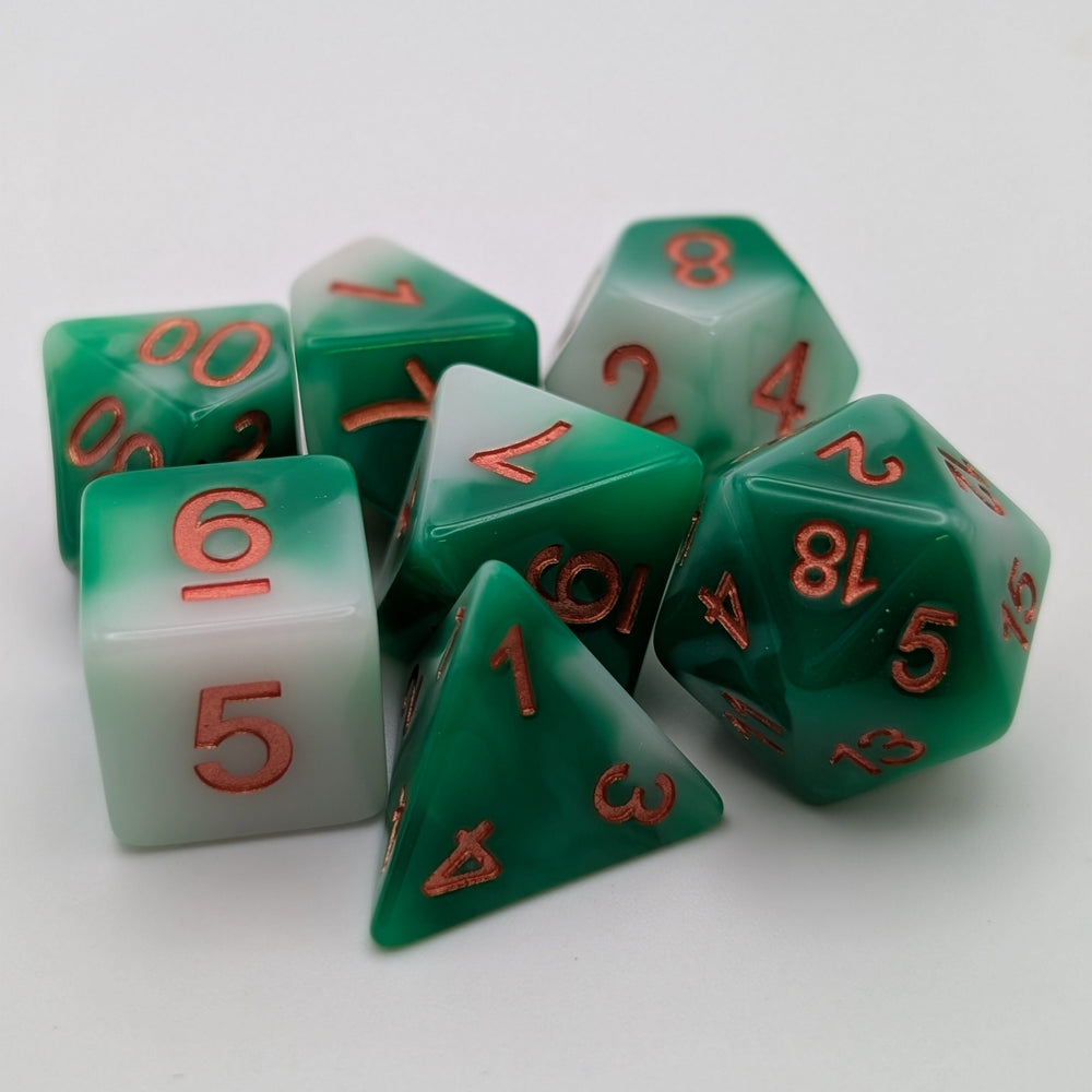 Pine Needles - 7 Piece DnD Dice Set | Acrylic RPG Gaming Dice (ONLINE ORDER ONLY)