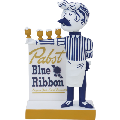 Pabst Blue Ribbon Balancing Bartender Bobblehead (ONLINE ORDER ONLY)