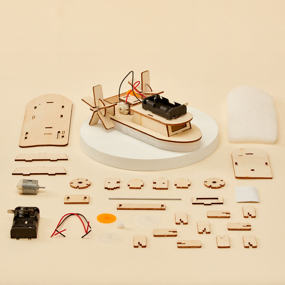Paddlewheel Boat DIY Kit, Educational STEM Toy (ONLINE ORDER ONLY)