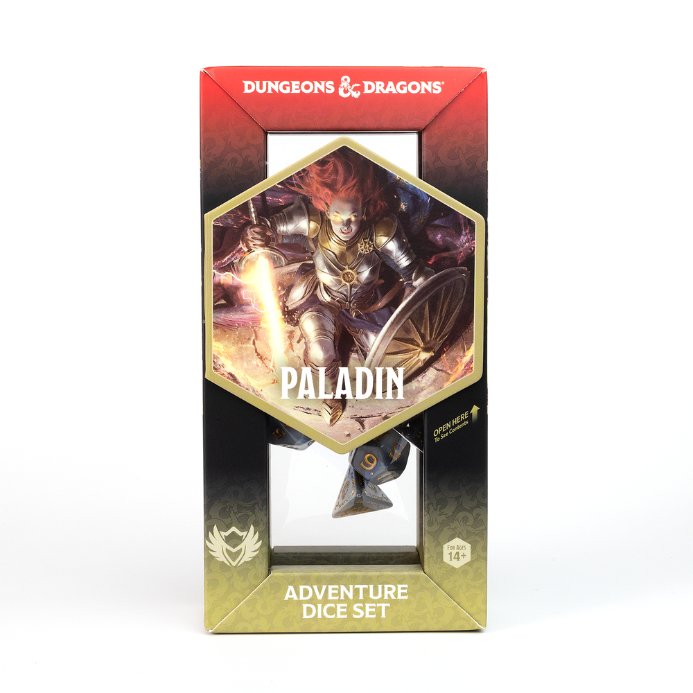 D&D Adventure Dice Set - Paladin Edition | White/Grey 14pc Collection (ONLINE ORDER ONLY)