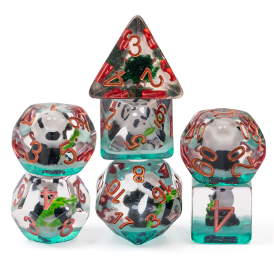 Panda in Bamboo RPG Dice Set (ONLINE ORDER ONLY)