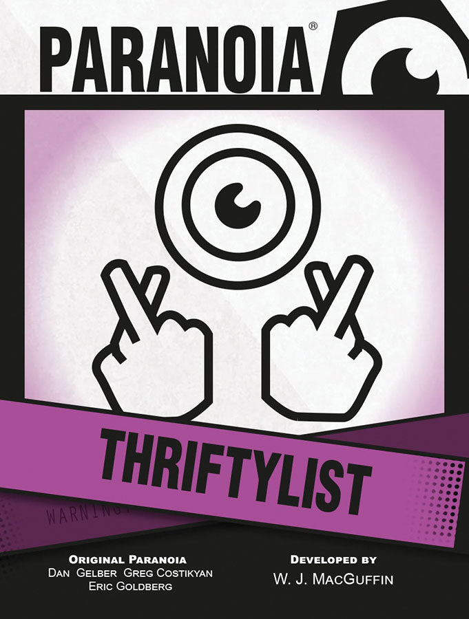 Paranoia: Thriftylist Card Deck (ONLINE ORDER ONLY)