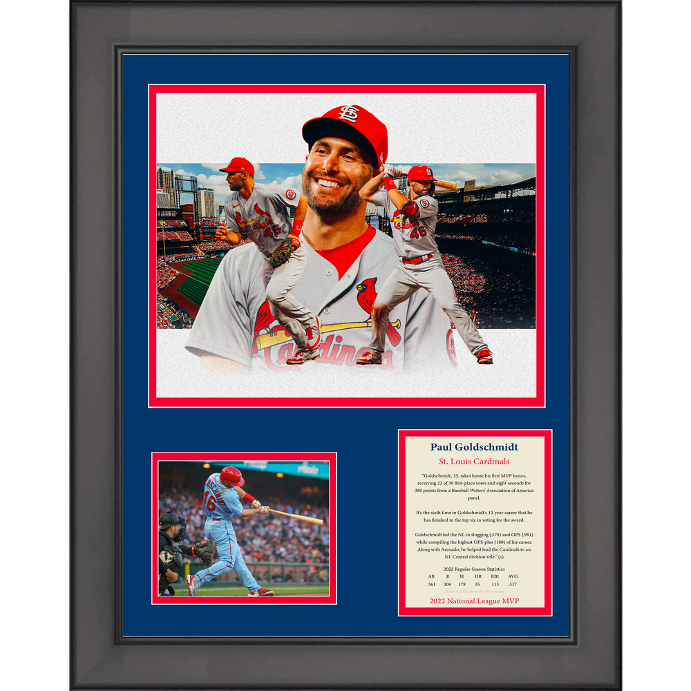 Framed Paul Goldschmidt NL MVP 2022 St. Louis Cardinals Baseball 11"x14" Three Photo Collage (ONLINE ORDER ONLY)