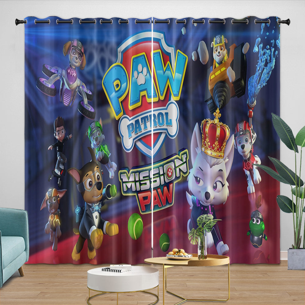 Paw Patrol Mission Paw Curtains Pattern Blackout Window Drapes Room Decoration (ONLINE ORDER ONLY)