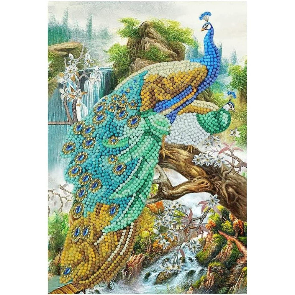Peacock Waterfall Crystal Art Notebook Kit Craft Buddy (ONLINE ORDER ONLY)