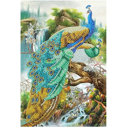 Peacock Waterfall Crystal Art Notebook Kit Craft Buddy (ONLINE ORDER ONLY)