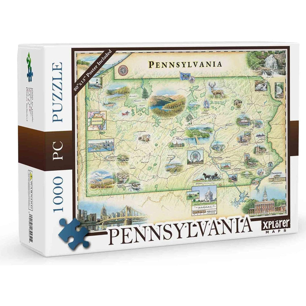 Pennsylvania 1000 Piece Jigsaw Puzzle Xplorer Maps (ONLINE ORDER ONLY)