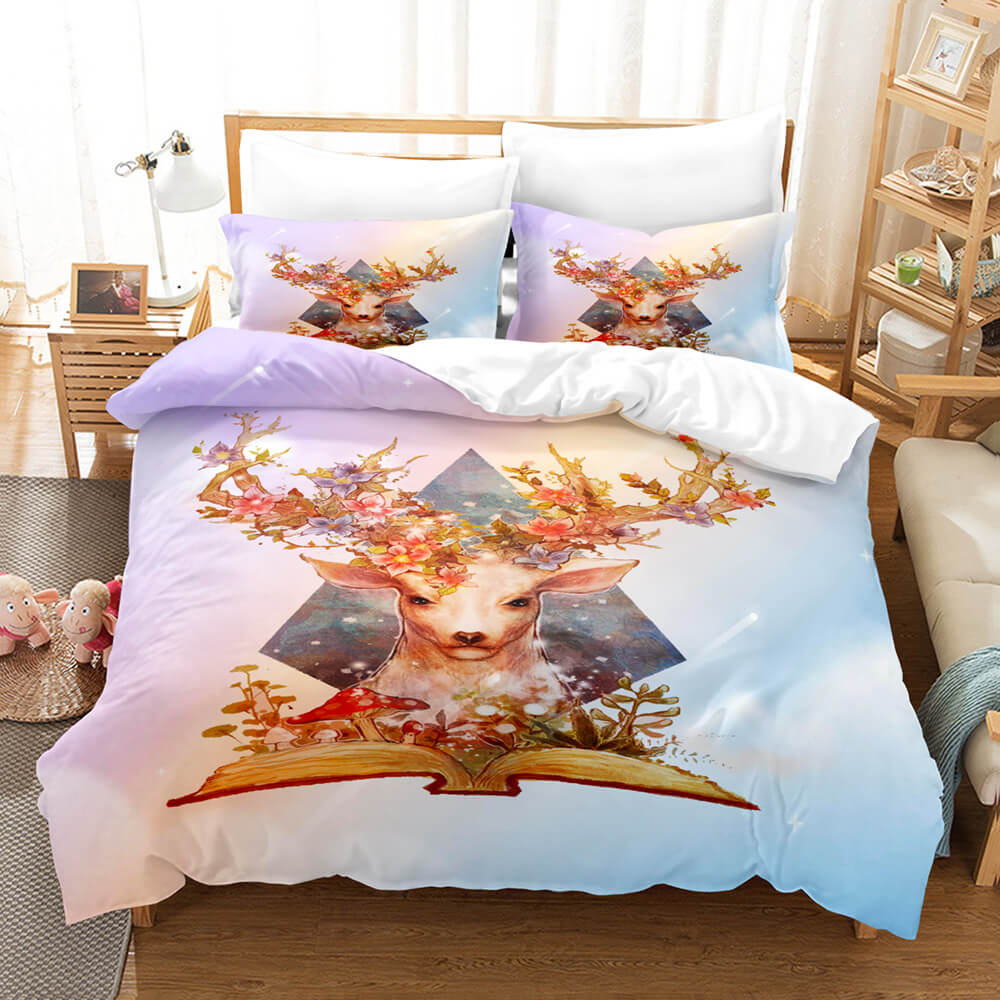 Pere David's deer Bedding Set Elk Quilt Cover Without Filler (Online Order Only)