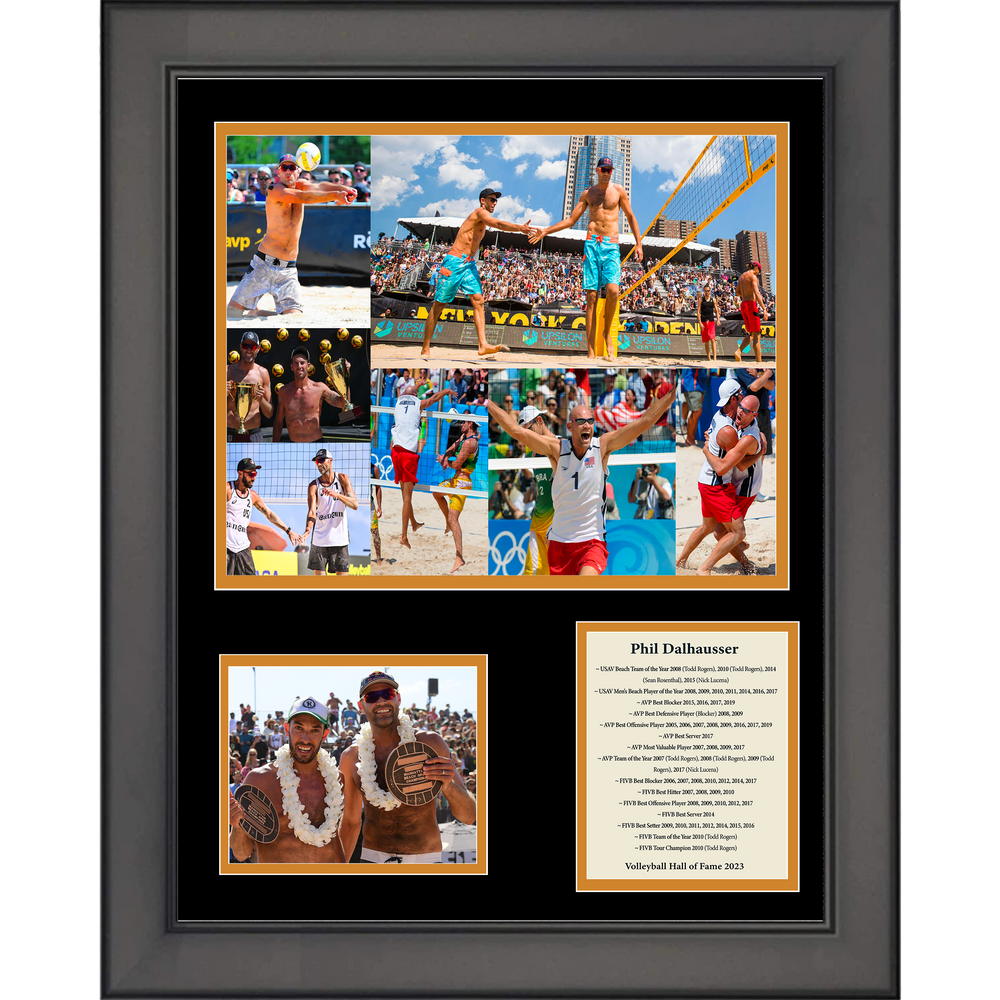 Framed Phil Dalhausser Bach Volleyball Hall of Fame AVP FIVB USA Olympics 11"x14" Three Photo Collage (ONLINE ORDER ONLY)