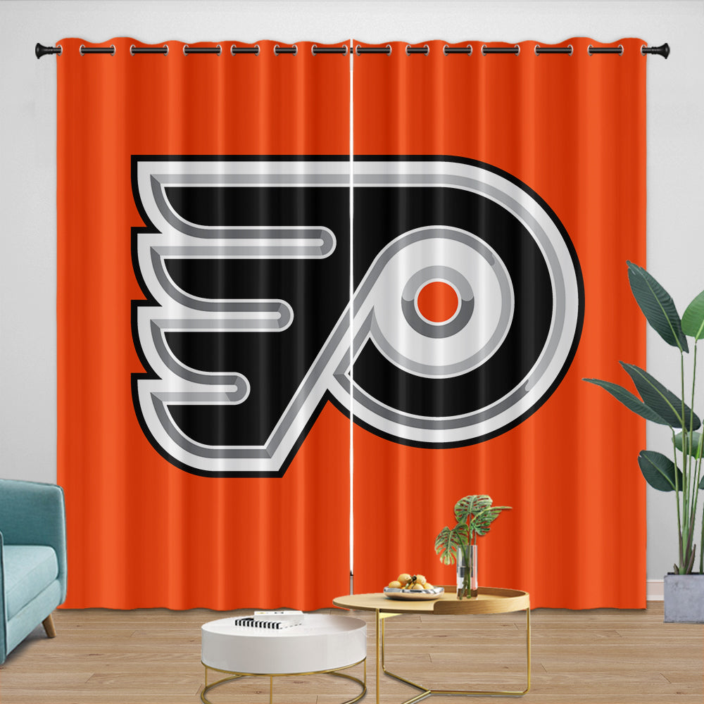 Philadelphia Flyers Curtains Blackout Window Drapes Room Decoration (Online Order Only)